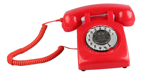 . Teléfono De Marcación De Estilo Clásico Rojo