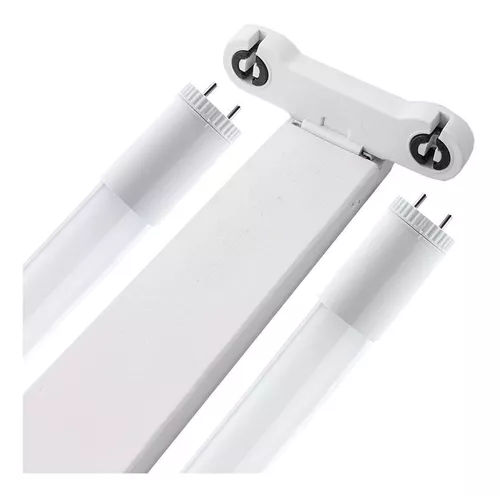 Plafon Liston Doble + 2 Tubos Led 120cm 18w 220v Luz Fria