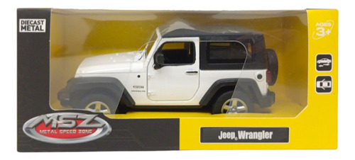Auto De Colección A Escala Jeep Wrangler 1:32 Msz Color Blanco