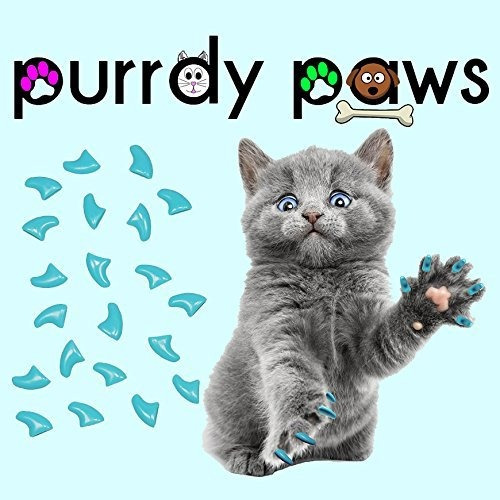 Purrdy Paws 100-pack Soft Nail Caps For Cat Claws Sky Blue