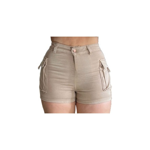 Shorts Cargo Dama Levanta Cola Tiro Alto 