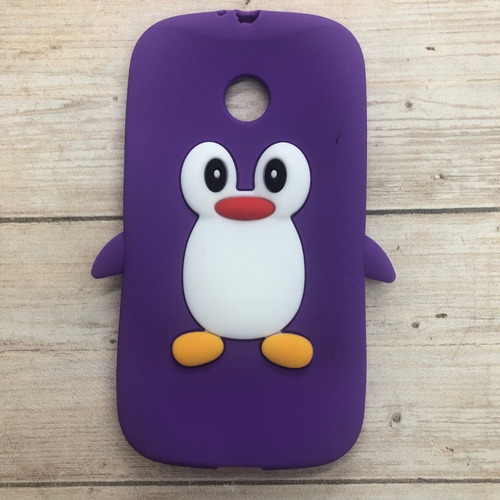 Funda Silicona Pinguino Para Celular Motorola Moto E Xt1022