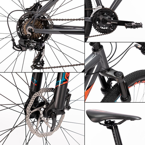 Bike Aro 29 Mtb 17' Freio Hidráulico One 23 Cinza/laranja