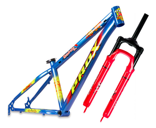 Quadro + Suspensão 26 Wheeling Pro-x Mandrake Grau Freeride