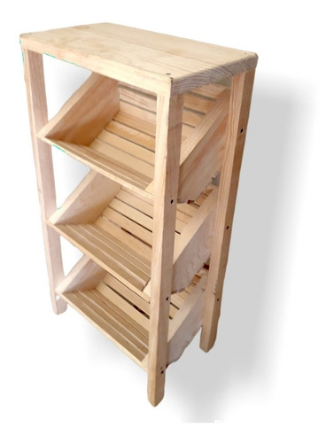 Frutero Organizador Madera Cocina 3 Canastas Base Soporte 