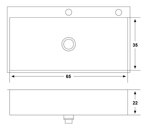 Bacha Cocina Simple Mi Pileta 718e Inox 65x35 Cm