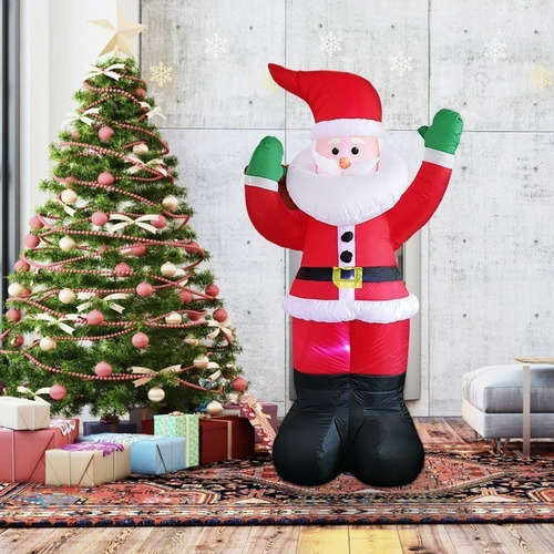 . 2024 Papá Noel Inflable Con Decoración Navideña Led De