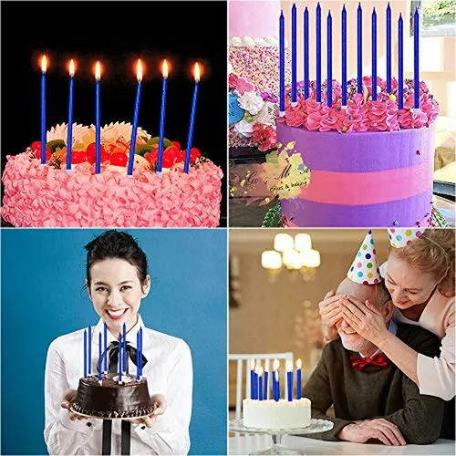Xnova - Velas Largas Y Finas Para Pastel De Cumpleaños, Colo