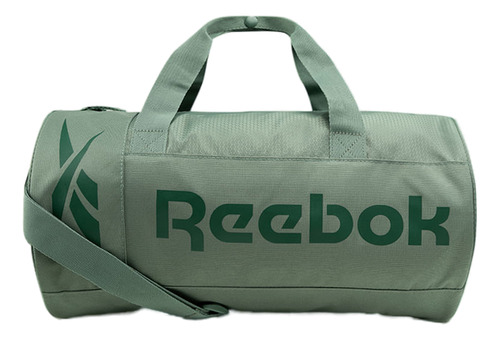 Reebok Dayley Duffle Bolsa Unissex Correia De Ombro Verde Acambamento Dos Ferragens Níquel Desenho Do Tecido Liso Cor Verde