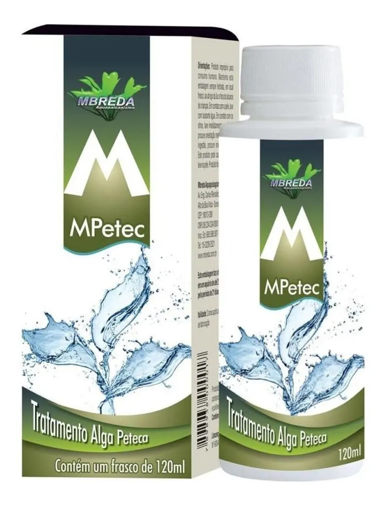 Algicida Líquido Mbreda Mpetec 120ml Anti Peteca Para Aquário