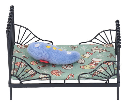 Cama De Metal En Miniatura 1:12 Para Niños, Casa De Muñecas,