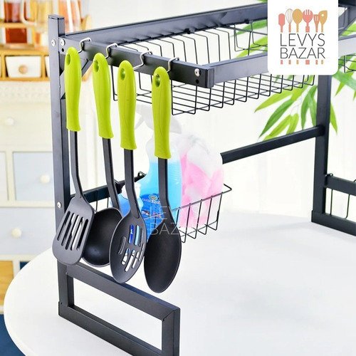 Imagen 5 de 9 de Escurridor Secaplatos Bacha Acero Inoxidable Grande 85cm
