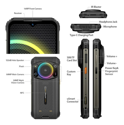 Celular Ulefone Armor 21 Todoterreno Resistente 256gb + 8gb Negro