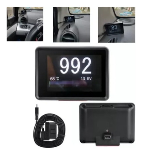 Coche Obd Medidor Temperatura Voltaje Velocidad Multifunción