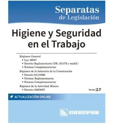 Imagen 2 de 6 de Ley Higiene Y Seguridad En El Trabajo + Riesgos Del Trabajo