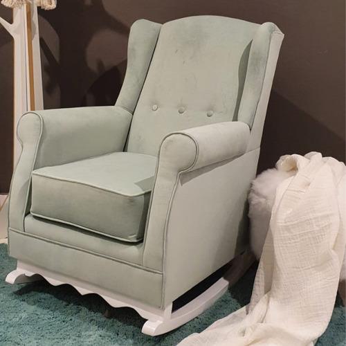 Imagen 5 de 10 de Sillon Sofa Mecedor 1 Cuerpo Mecedora Soft En Pana Berger