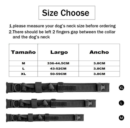 Collar Táctico Para Perros Collar De Entrenamiento Militar D