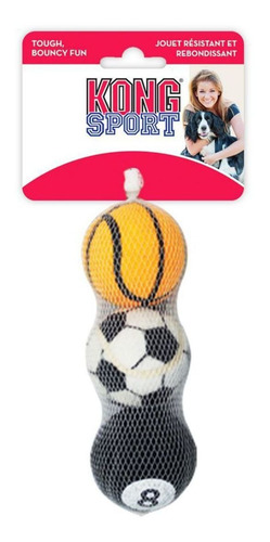 Imagen 4 de 9 de Kong Sport Balls Juguete Pelota Perros Medium Pack X3-