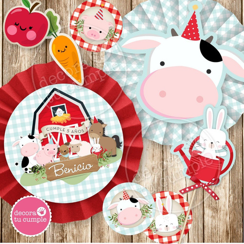 Kit Imprimible Animalitos Granja Cumpleaños 2