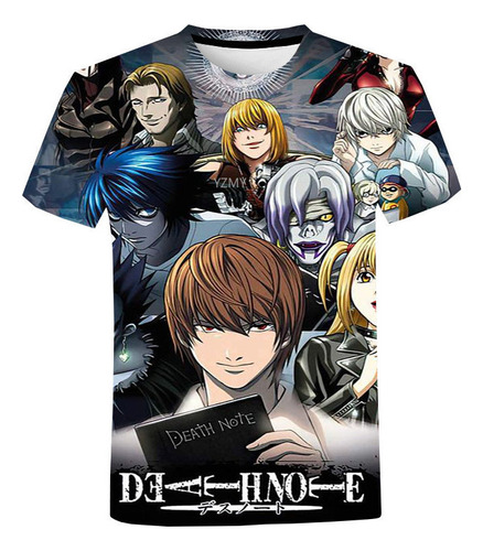 Camiseta Con Estampado De Anime Japonés Death Note 3d