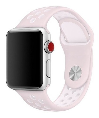 Imagem 1 de 3 de Pulseira Estilo Nike Para Apple Watch 38/40mm - Rosa Claro