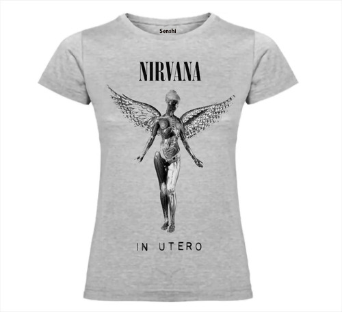 Polera Nirvana In Utero Corte Damas Estampada En Dtf Cod 001