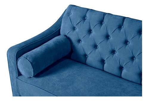 Sofá Cama Sofantástico Modelo Ilios Velvet Color Azul