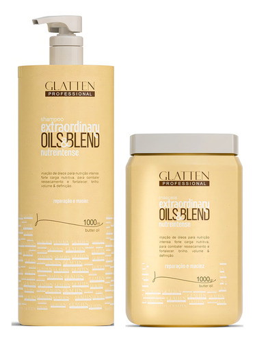 Glatten Extraordinary Oils & Blend Shampoo 1l E Máscara 1kg
