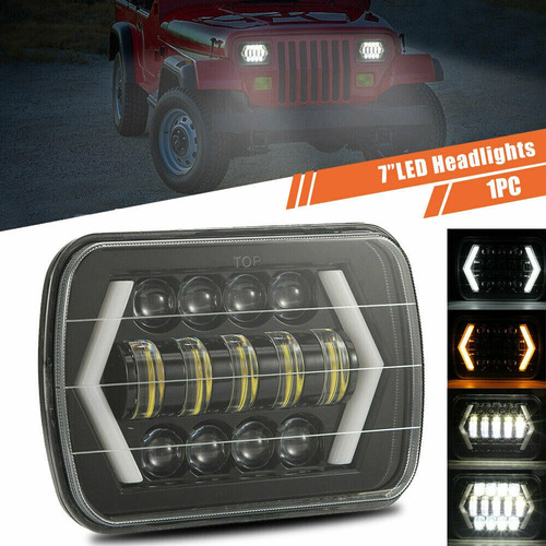 Faros Delanteros Led De 7x6 Pulgadas Drl Para Jeep Comanche