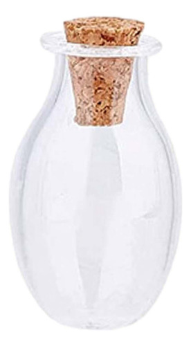 5 Mini Glass Bottles Vials Cork Stoppers Clear Wedding Clear