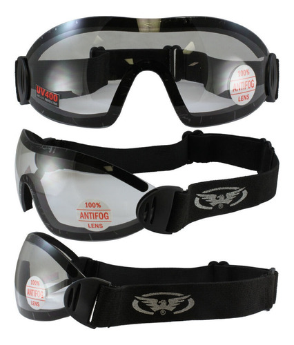 Gafas Para Motociclista Global Vision Flare Color Negro