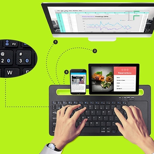 Imagen 4 de 5 de Teclado Bluetooth C/soporte Android/ios ¡¡entrega Inmedia.!!