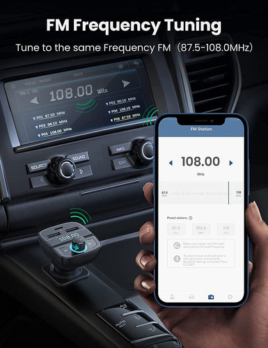 Ugreen 80910 Bluetooth Fm Transmitter Car Adaptor