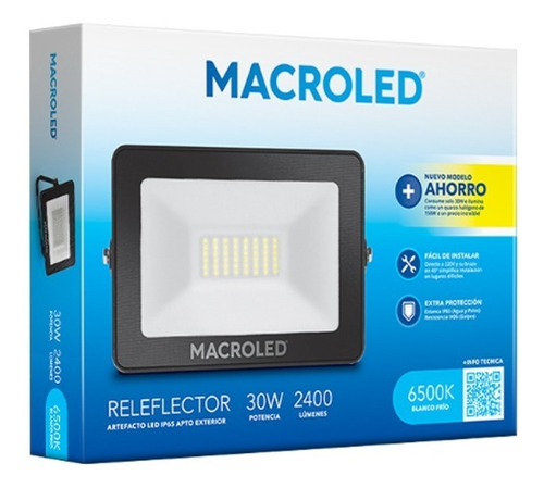 Imagen 3 de 8 de Reflector Proyector Led 30w Macroled Alta Luminosidad Ip65
