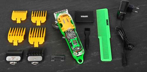 Imagem 7 de 7 de Maquina De Cortar Cabelo Transparente Wmark Ng308 Verde