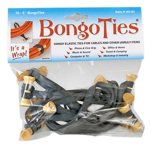 Bongo Ties Grip Para Organizar Cables Pin Madera Rubber Pq10