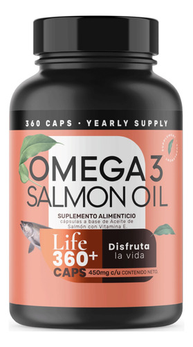 Omega 3 De Salmon Oil 360 Capsulas Con Epa Y Dha - Life 360+