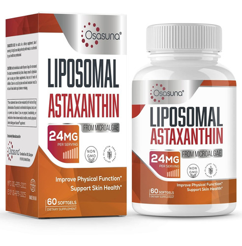 Astaxantina 24 Mg, Suplementos Liposomales De Astaxantina Pa