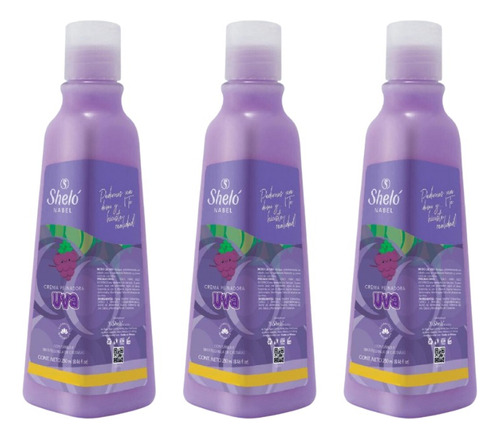 3 Pack Crema Peinadora De Uva Shelo