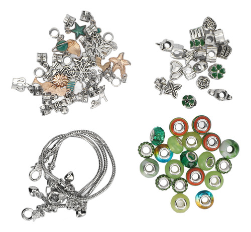 Kit Básico Para Hacer Pulseras Con Dijes Verdes Y Verdes