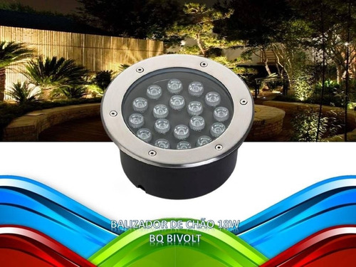 Imagem 1 de 3 de 3 Balizadores Led Chão Piso Jardim Ip65 18w Bq Bivolt