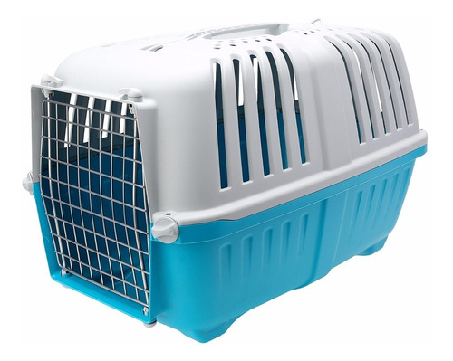 Transportadora Perro Gato Prátiko Puerta Metal Mp011401azul