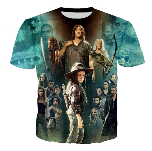 Camiseta Casual Con Estampado 3d De The Walking Dead