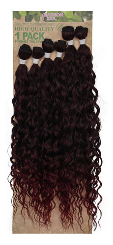 Beauty G Organic Hair, True Me, rizos abiertos, 75 cm, color: negro/rosa (t1b/pink)