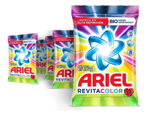 Detergente En Polvo Ariel Revitacolor 750 G Cada Unidad