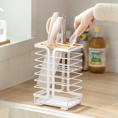 Soporte Para Cuchillos De Cocina Con Organizador De Bandejas