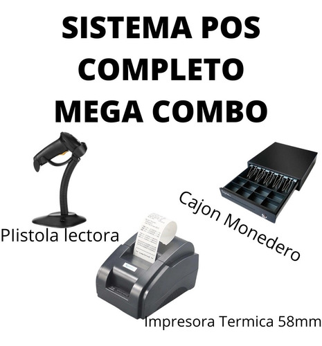 Combo Sistema Pos (pistola + Cajon + Impresora + Obsequio)