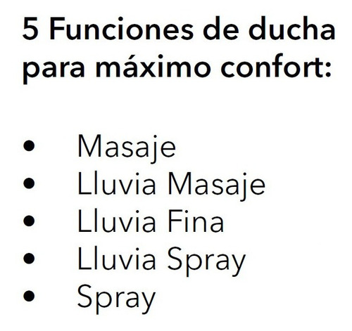 Imagen 8 de 8 de Regadera Para Baño Con 5 Funciones Ahorra Agua Flora Duschy