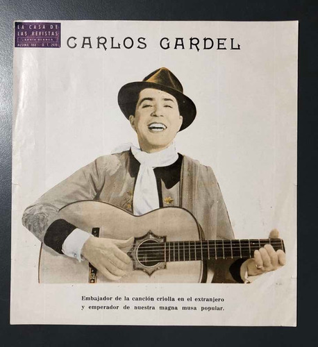 Antigua Lamina Folleto De Carlos Gardel 1930's