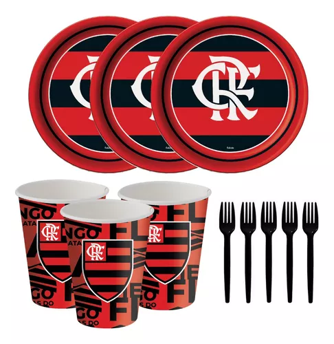 Prato Bandeja Camisa Flamengo Festcolor com 8